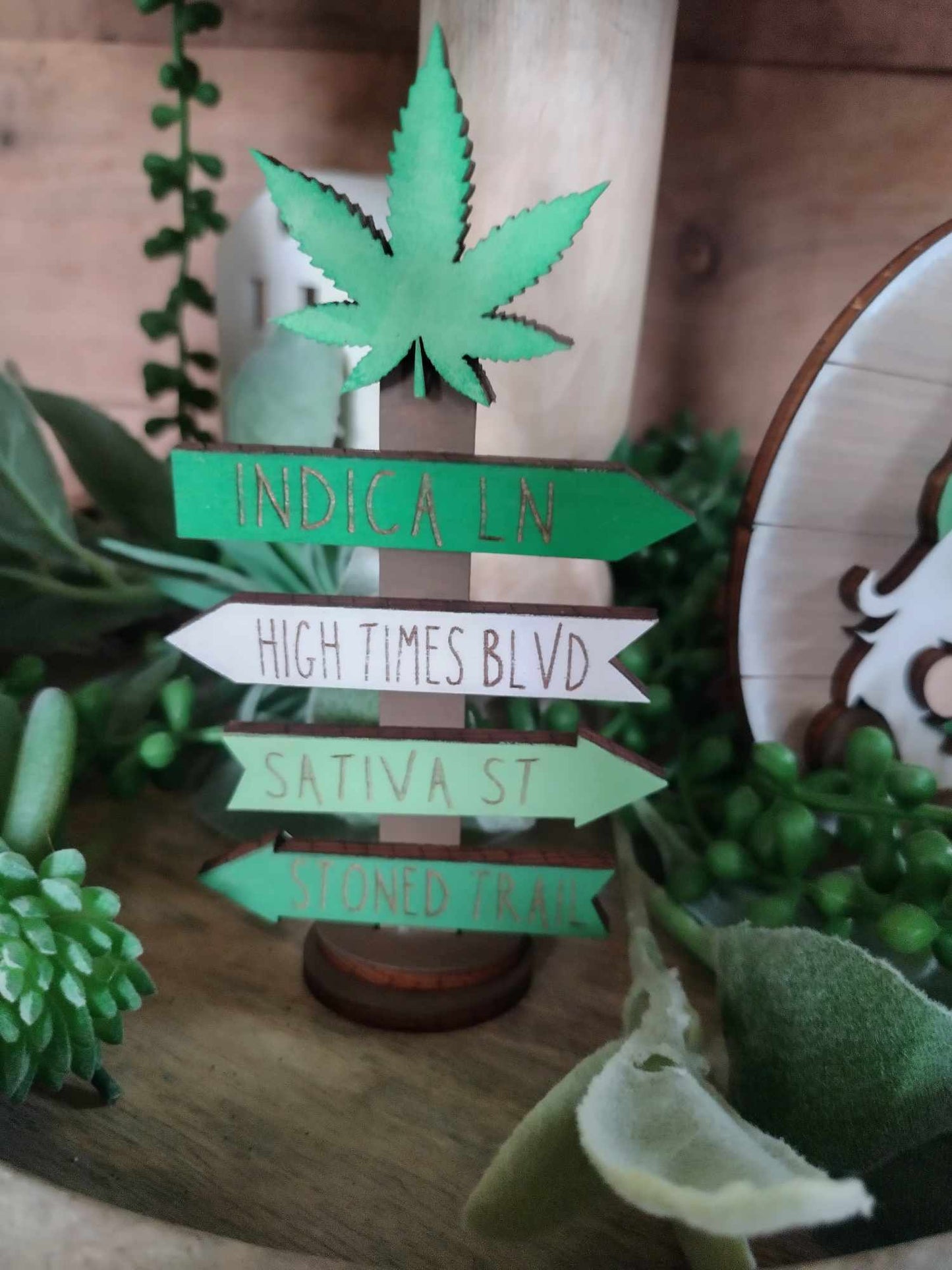3D Tiered Tray Decor - Cannabis