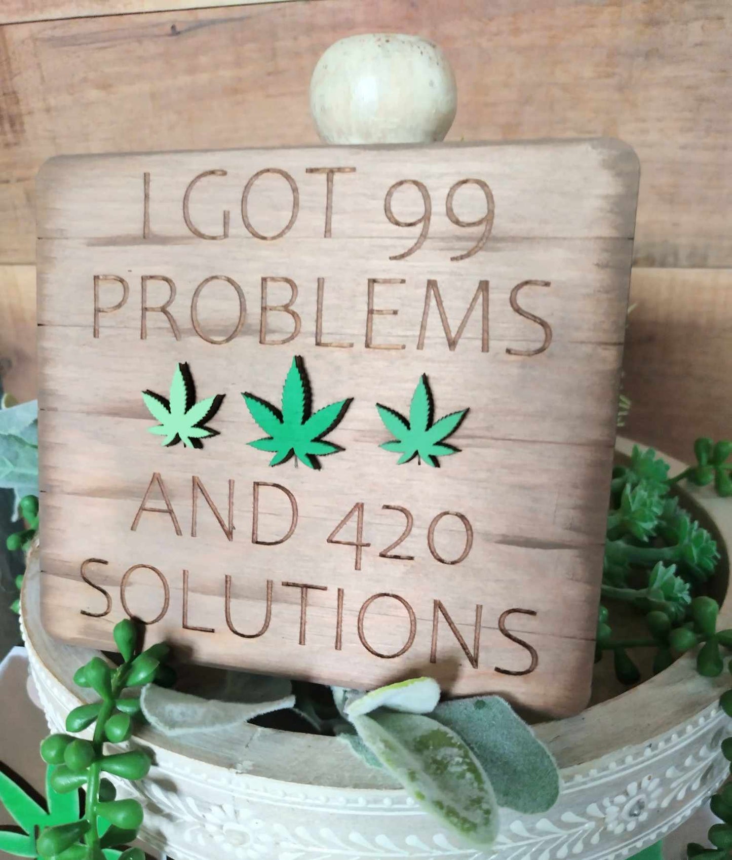 3D Tiered Tray Decor - Cannabis