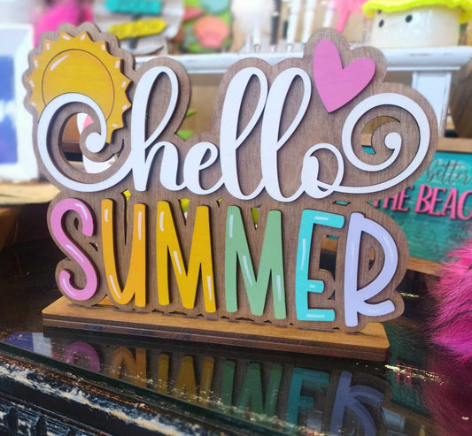 3D Standing Hello Summer Display