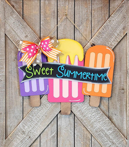 3D Door hanger - 3 Popsicles Sweet Summertime