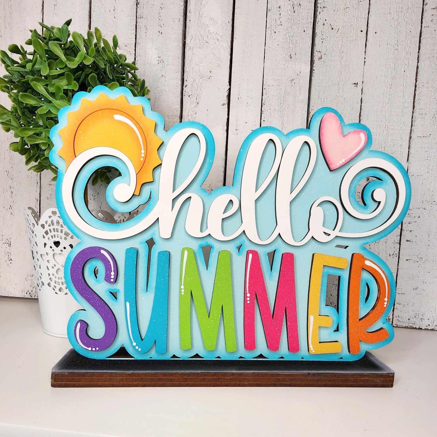 3D Standing Hello Summer Display