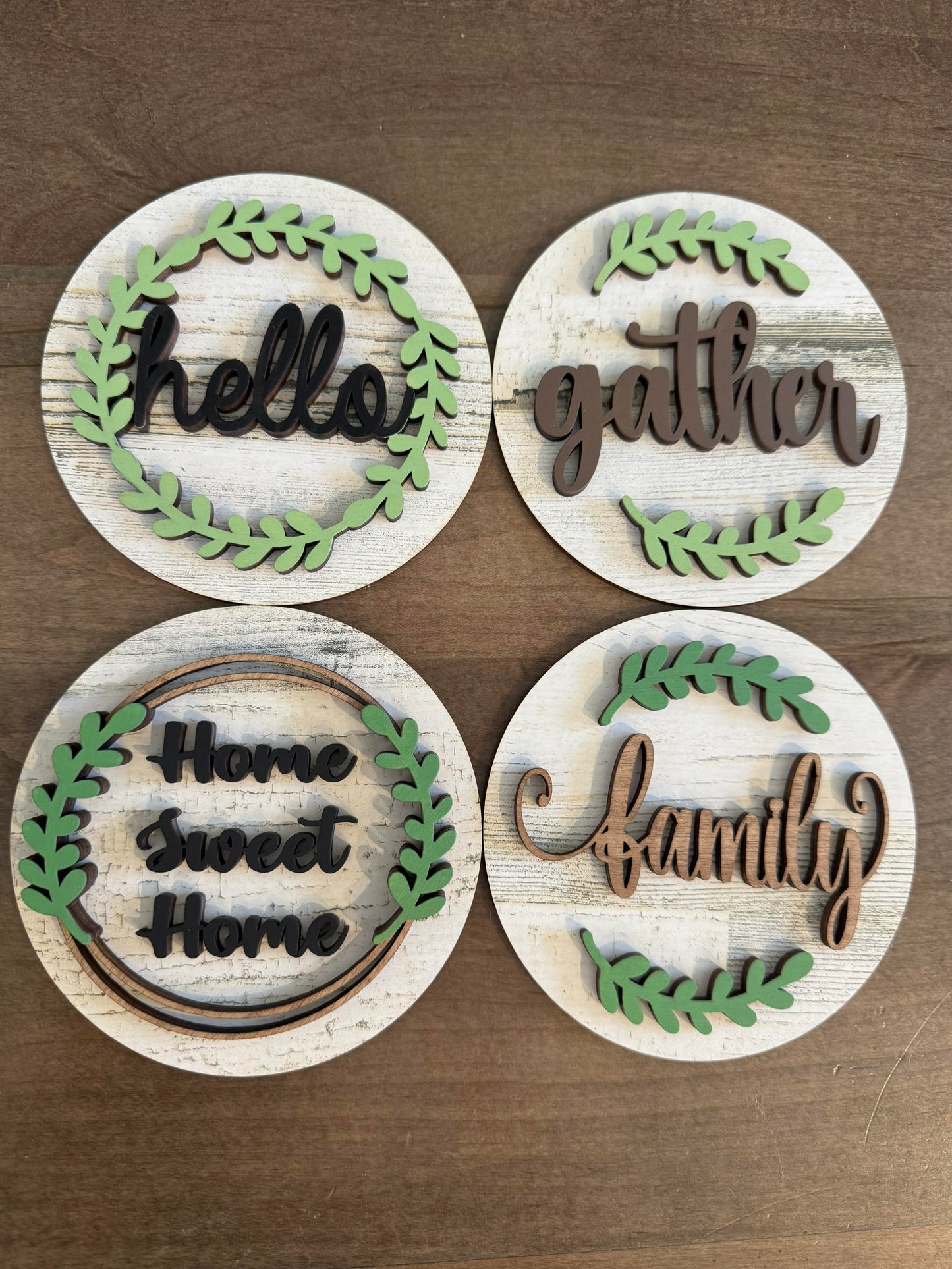 3D Interchangeable Round INSERTS - Family/Home/Gather/Pet