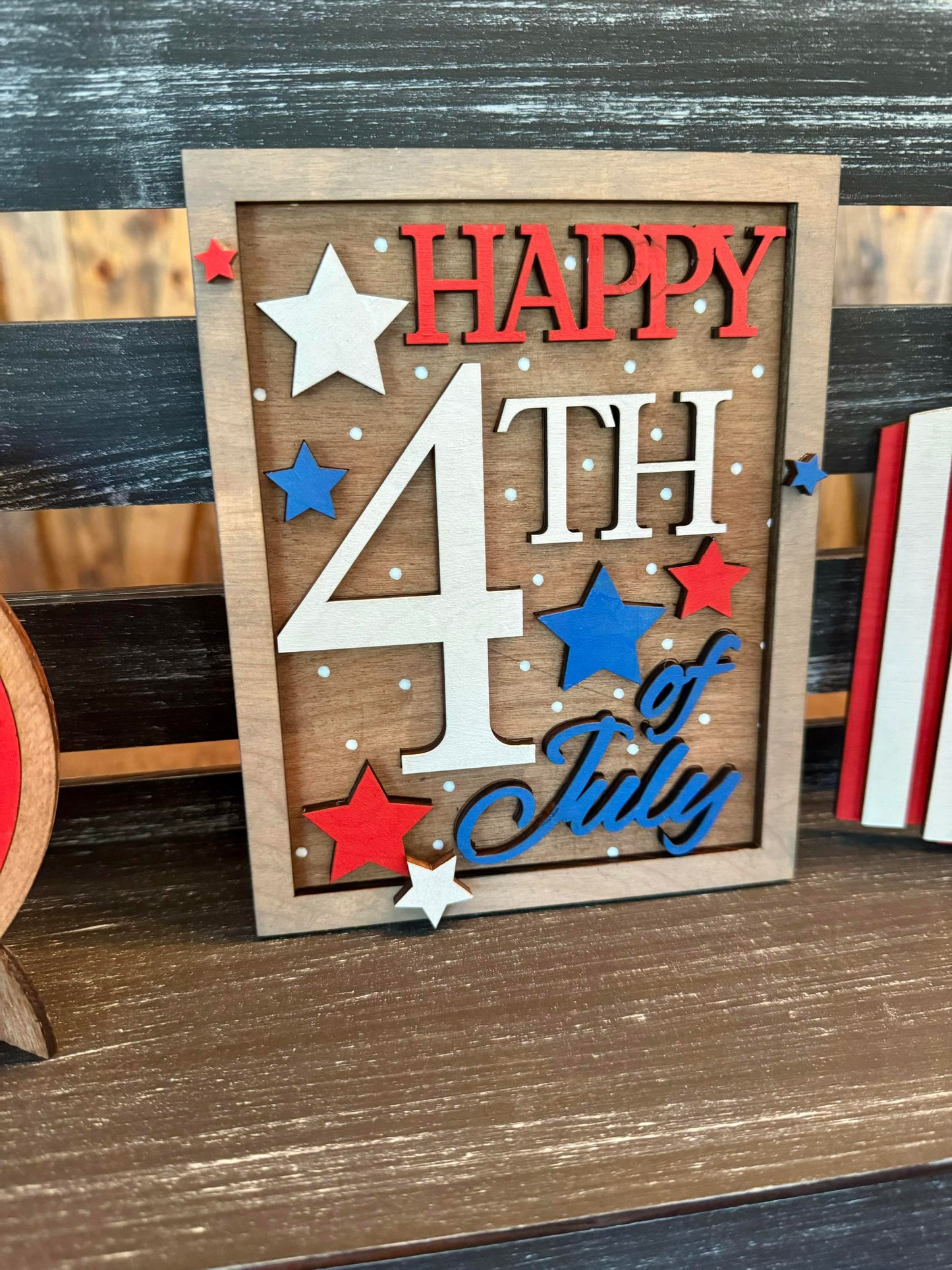 3D Tiered Tray Decor - Happy 4th of July