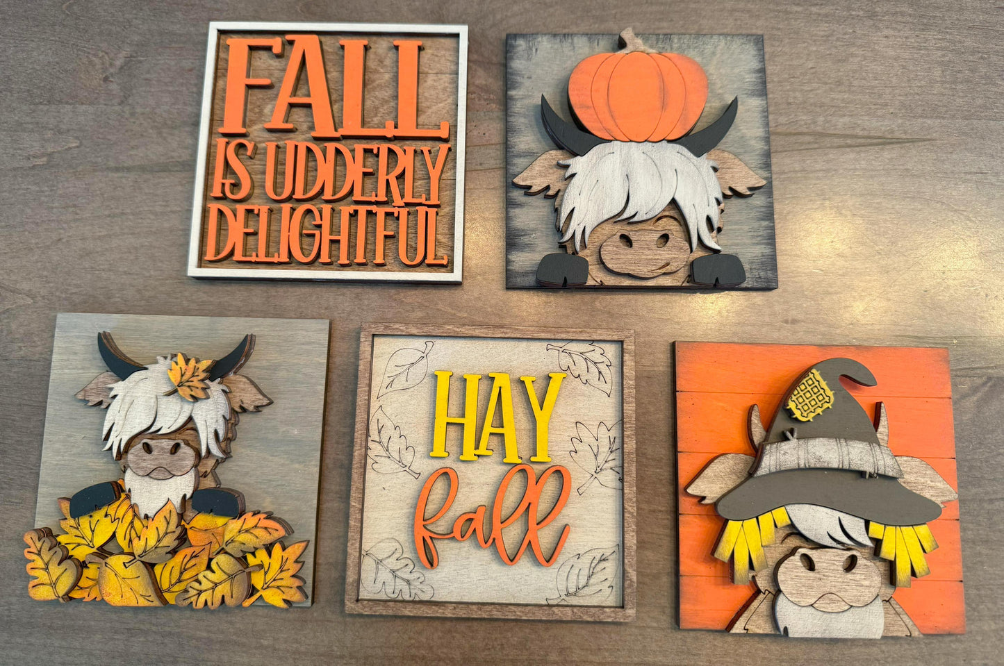 3D Interchangeable Square INSERTS ONLY - Fall and Halloween