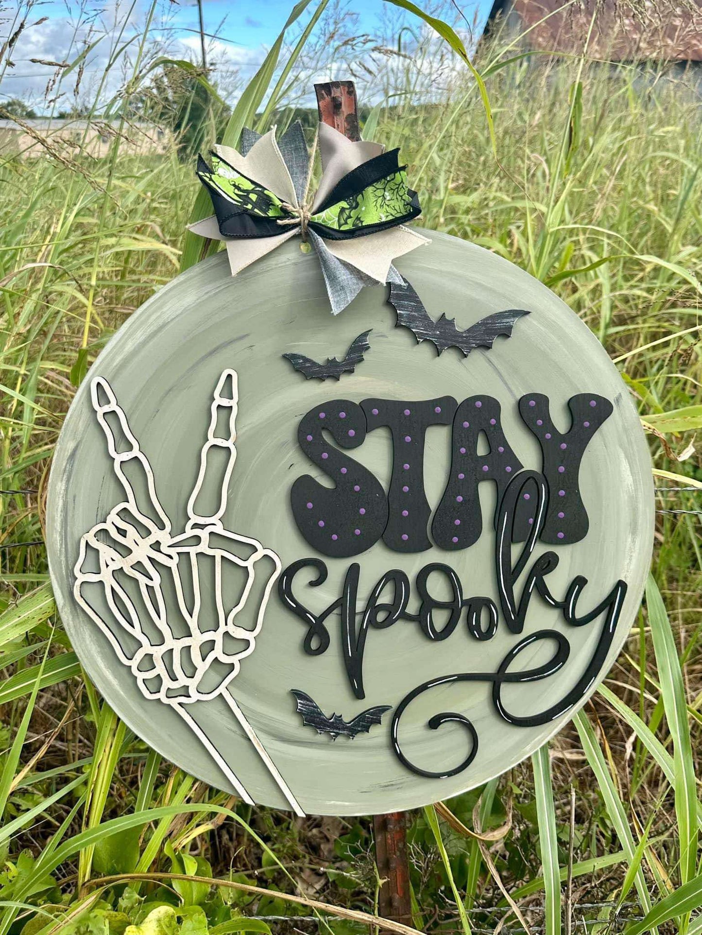 3D Door hanger - Stay Spooky with Skeleton hand