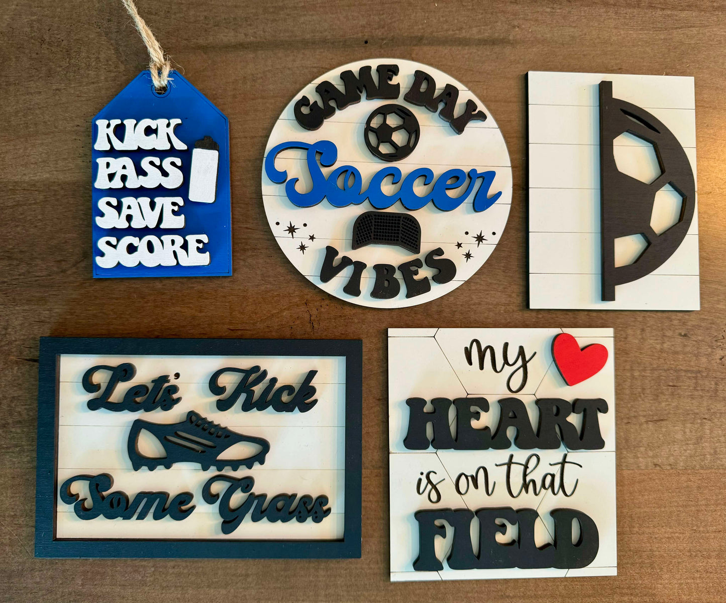 3D Tiered Tray Decor - Soccer - Game Day Soccer Vibes