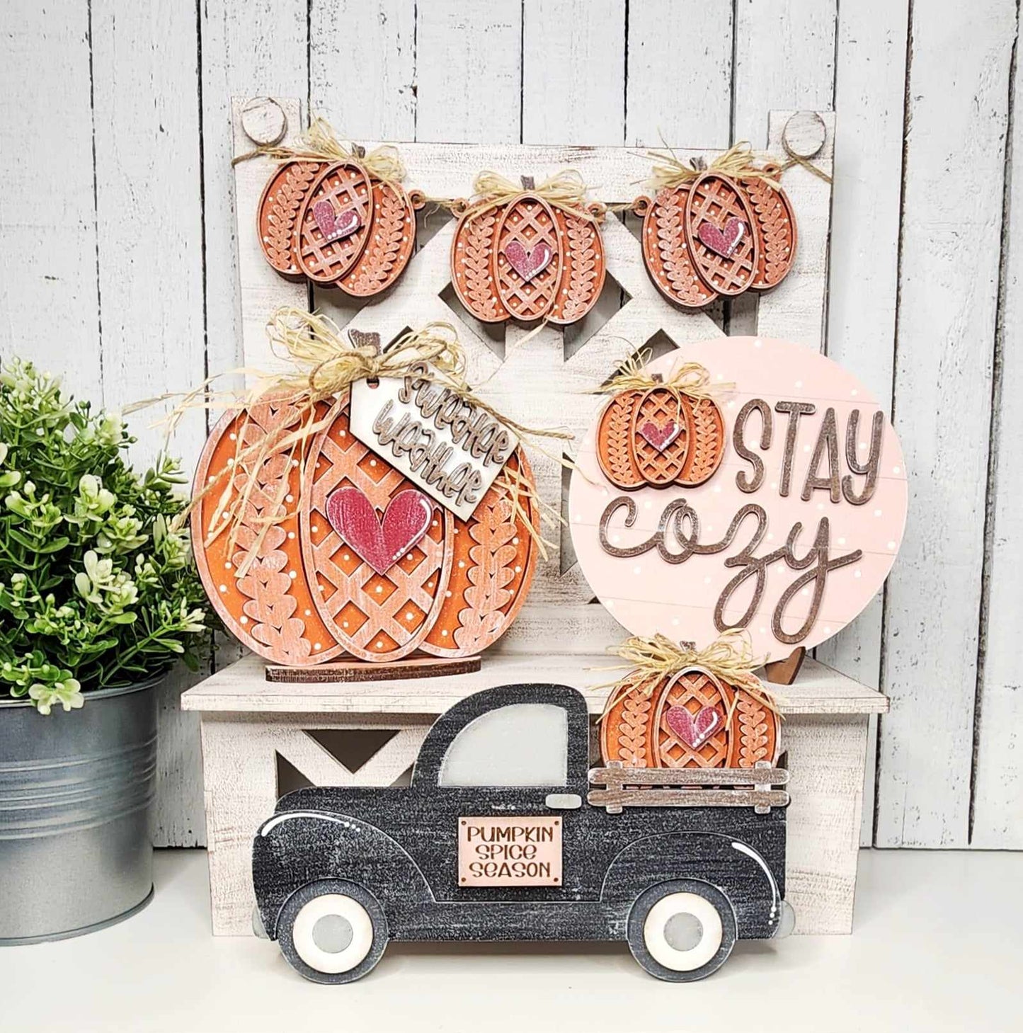 3D Tiered Tray Decor - Sweater Pumpkin