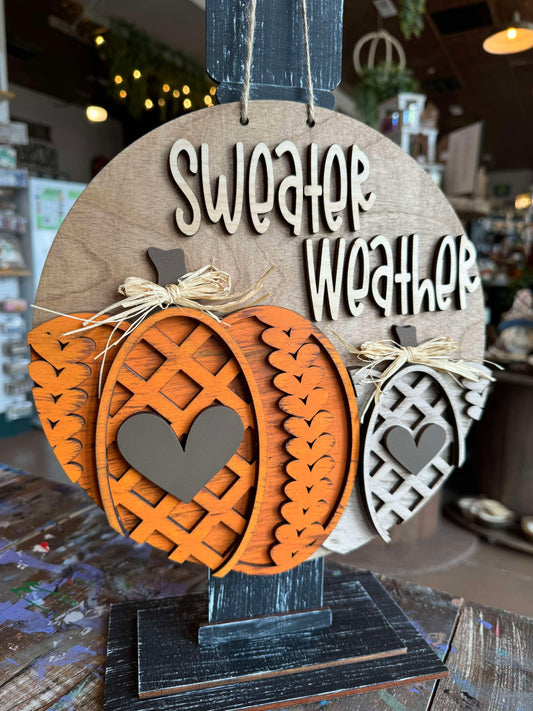 3D Mini hanger - Sweater Weather with Pumpkins