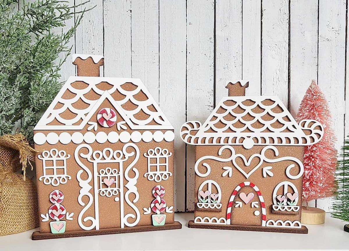 3D Christmas Gingerbread House Set