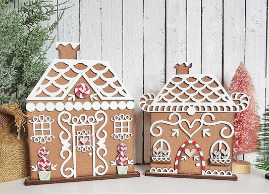 3D Christmas Gingerbread House Set