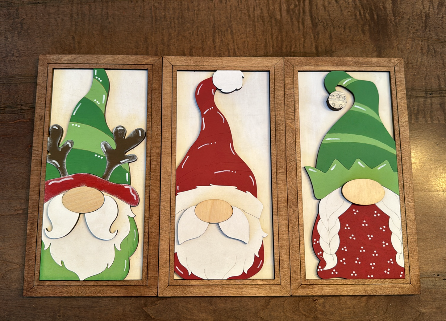 3D Christmas Gnome Sign Trio