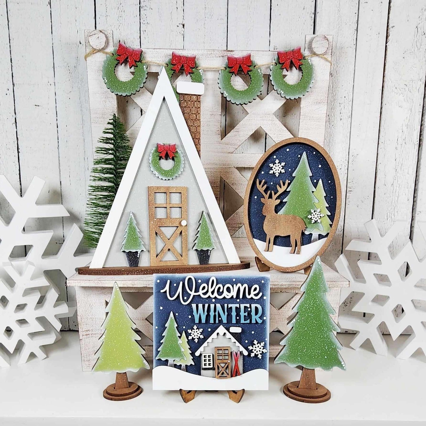 3D Tiered Tray Decor - Outdoorsy Welcome Winter