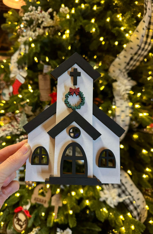 3D Standing Christmas Church