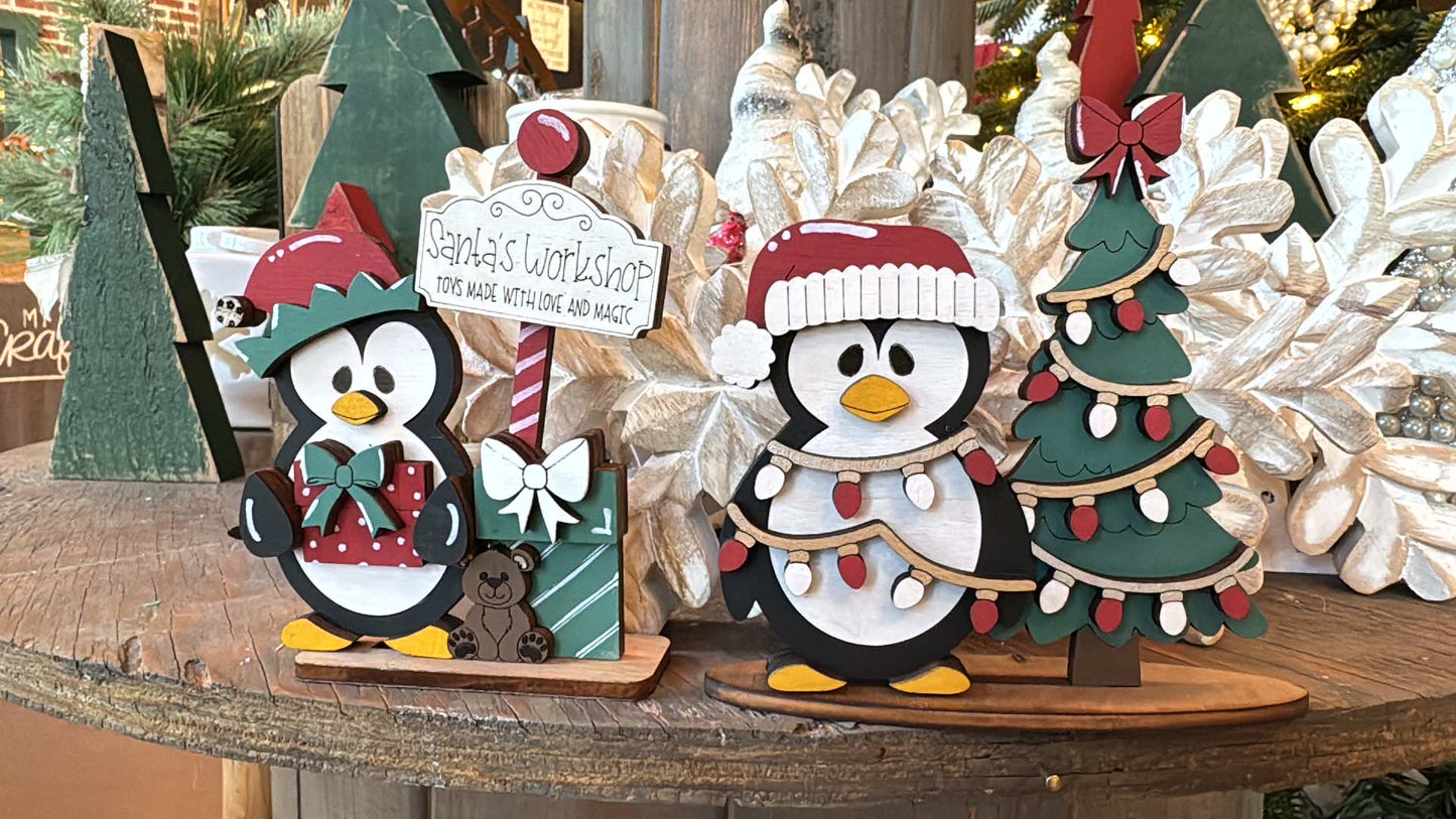 3D Standing Christmas Penguin Displays