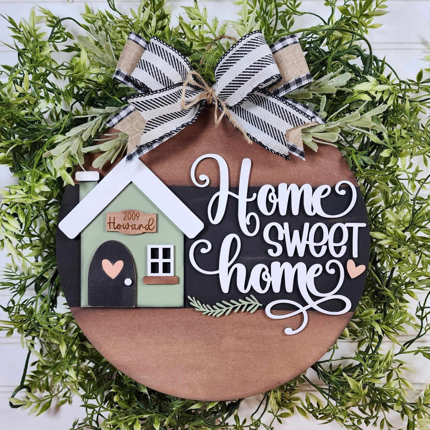 3D Door hanger - Home Sweet Home with Customizable House