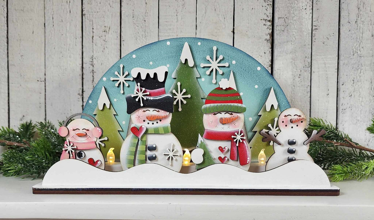 3D Standing Winter Snowman Display