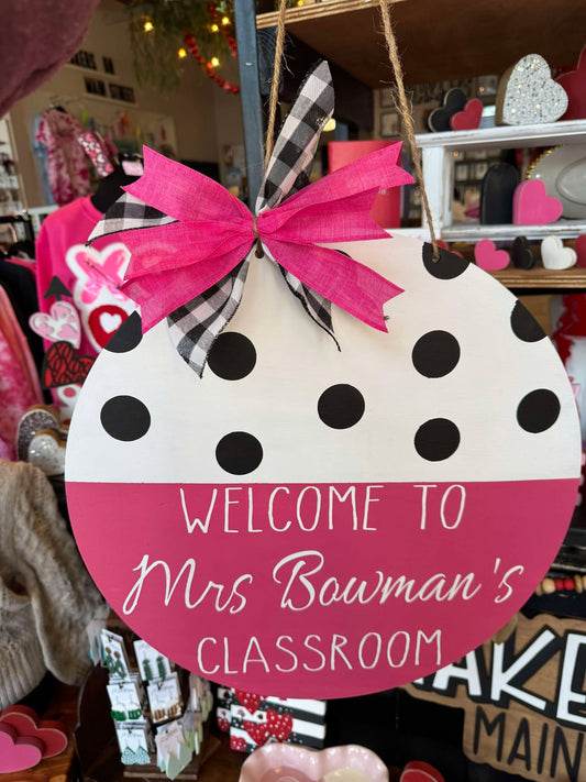 Door hanger - Welcome to (teachers name) Classroom