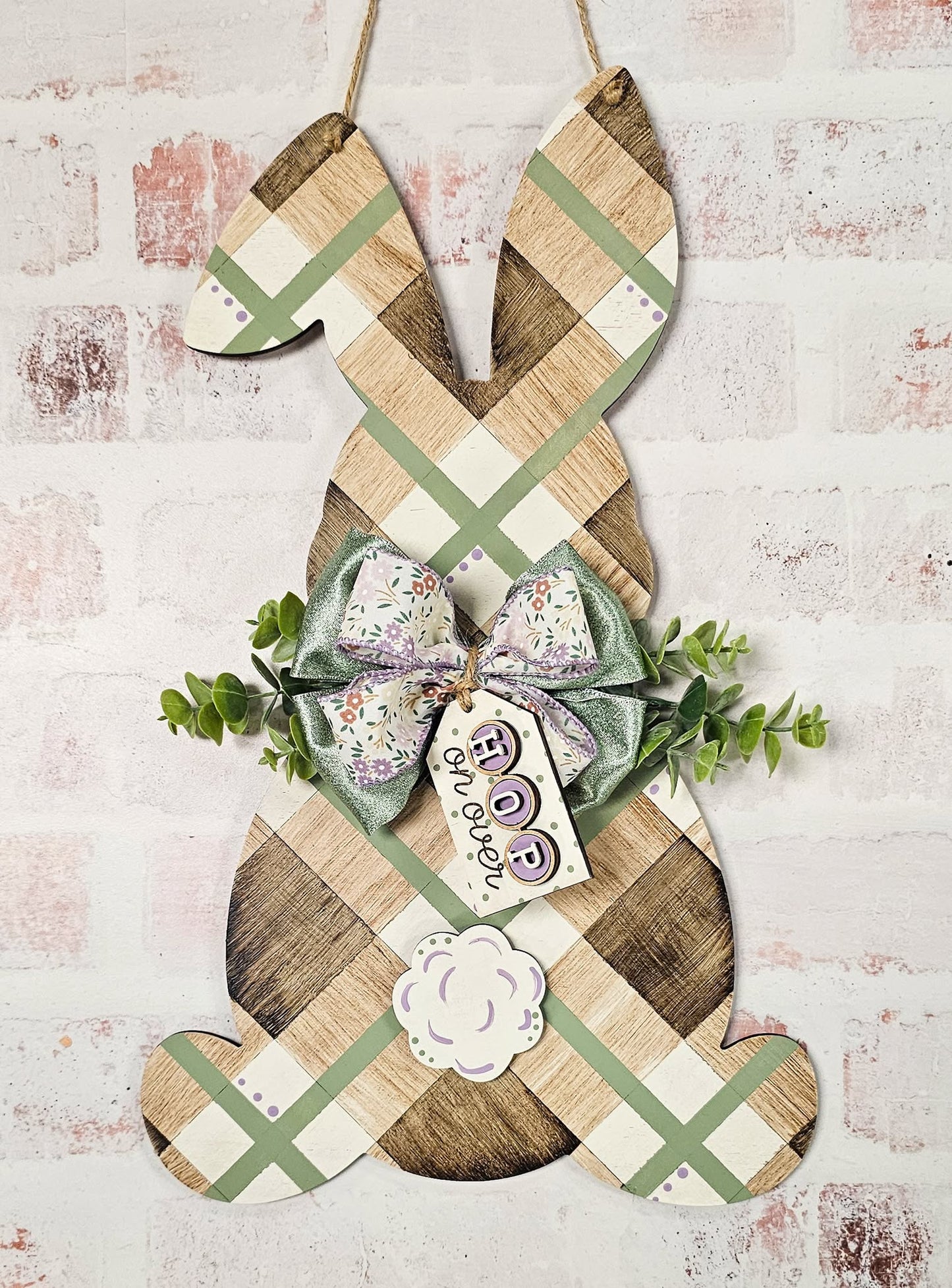 3D Door hanger - Hop on over Bunny