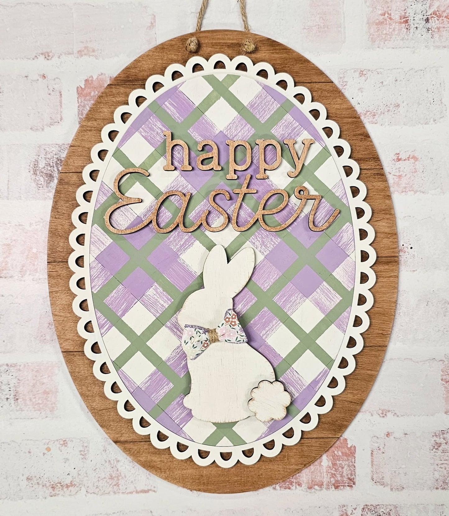 3D Door hanger - Happy Easter with Bunny