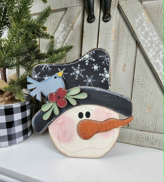 3D Standing Snowman with bird