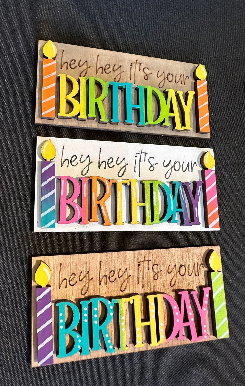 3D Interchangeable MINI Rectangle INSERTS ONLY - Mini Birthday