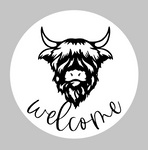 3D Door hanger - Welcome Highland Cow