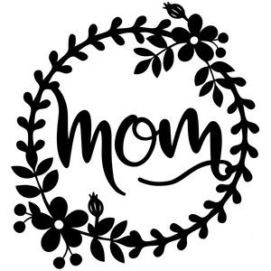 Mom with flower wreath design