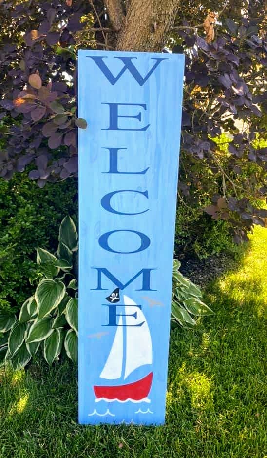 Welcome with Sail Boat