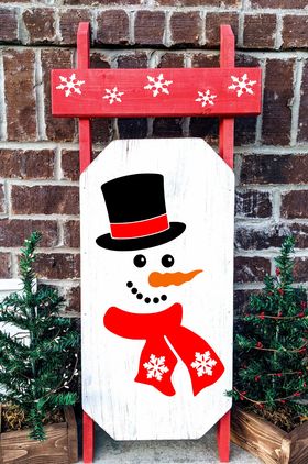 Winter Sled - Snowman
