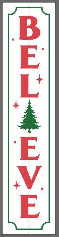 Believe with Christmas tree and border