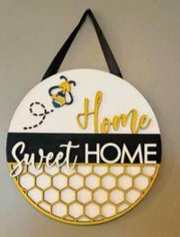 3D Door hanger Home sweet Home with Bee