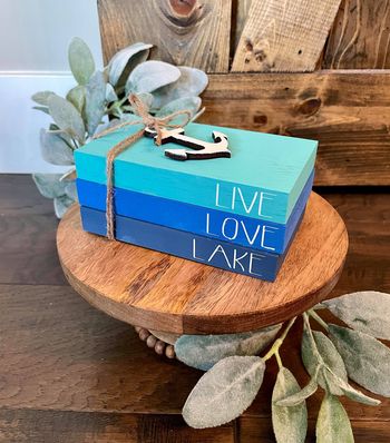 Tiered Tray Mini Book Stack - Live Love Lake