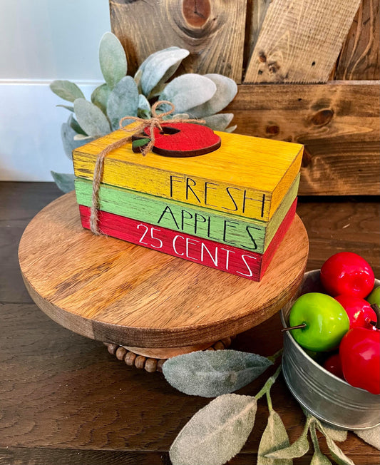 Tiered Tray Mini Book Stack - Fresh apples 25cents