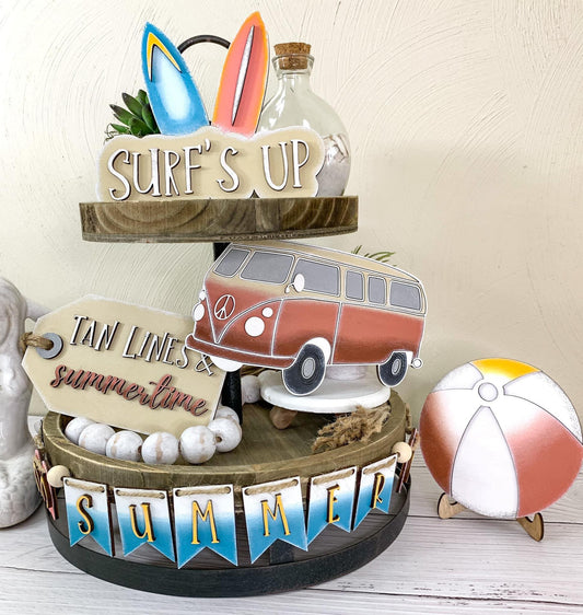 3D Tiered Tray Decor - Surf