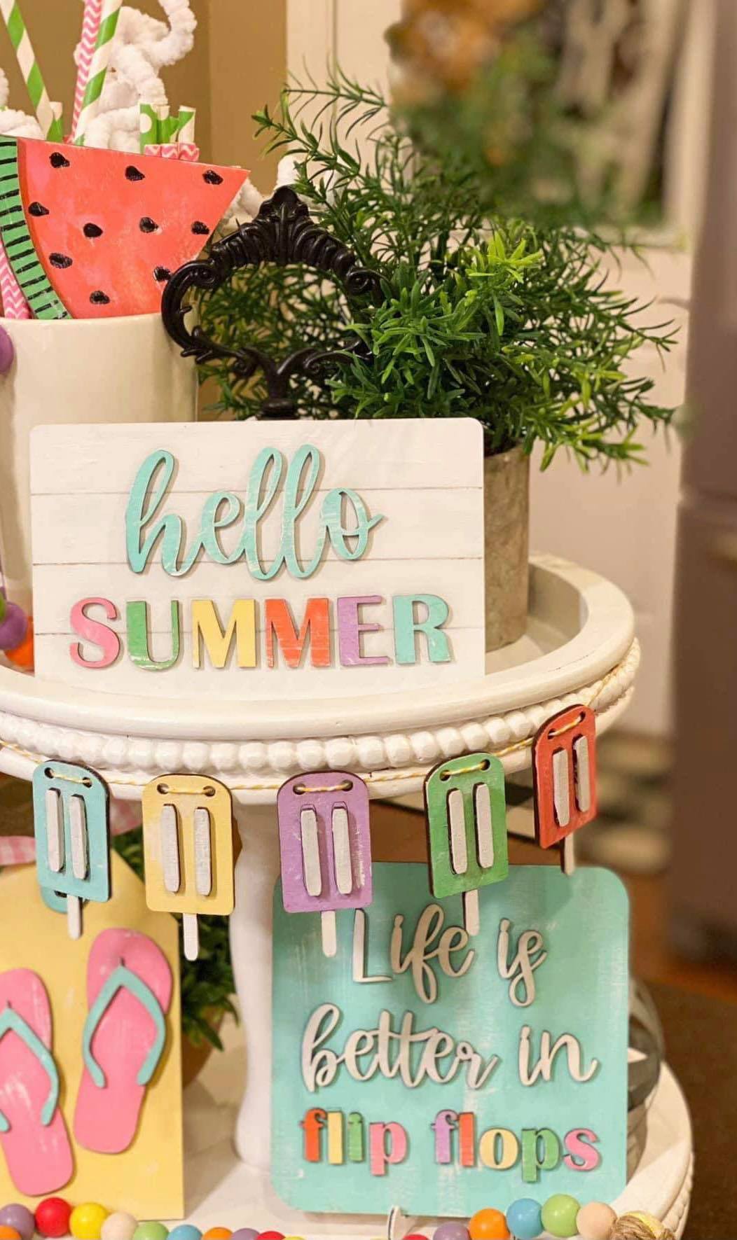 3D Tiered Tray Decor - Summer