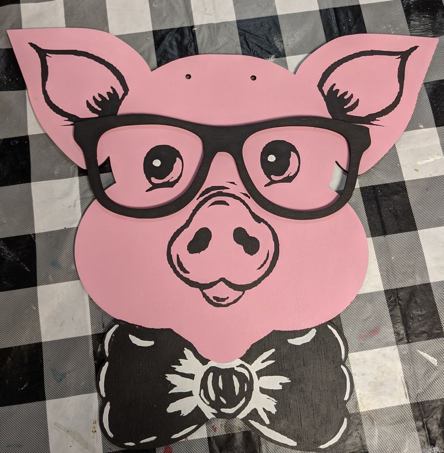 Door hanger Pig with glasses