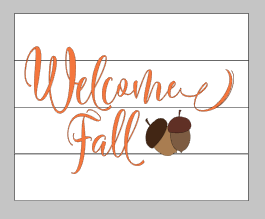 welcome fall with acorns