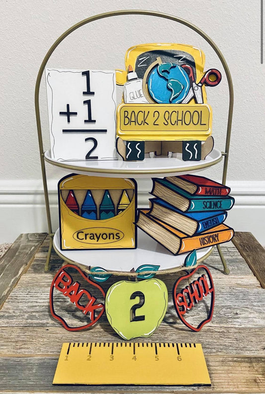 3D Tiered Tray Decor - Back to School