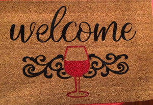 Welcome with wine glass