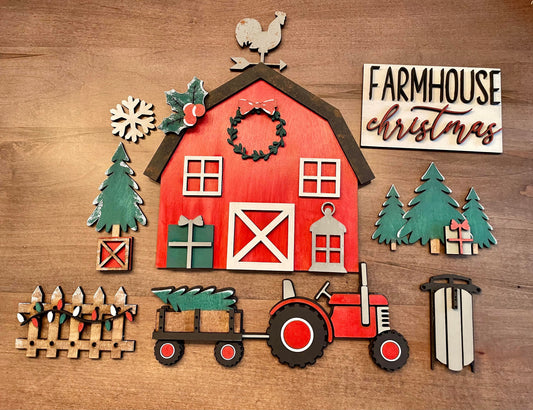 3D Tiered Tray Decor - Farmhouse Christmas