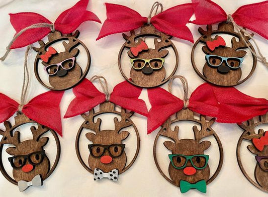 Ornament-Reindeer with Glasses