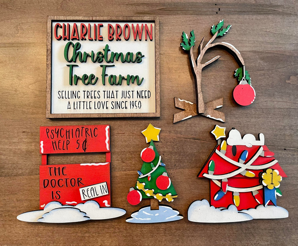 3D Tiered Tray Decor - Charlie Brown Christmas