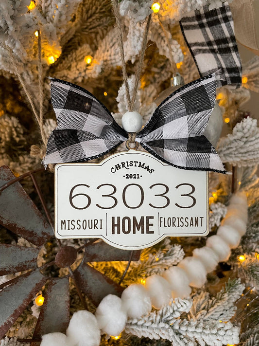 Ornament- Home zip code with City and State