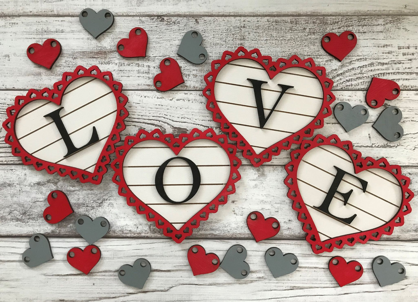 3D Banner - 3D Love Banner with Hearts - Valentines Day