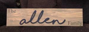 3D Family porch sign