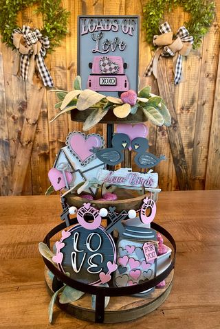3D Tiered Tray Decor - Valentines Day - Love Birds