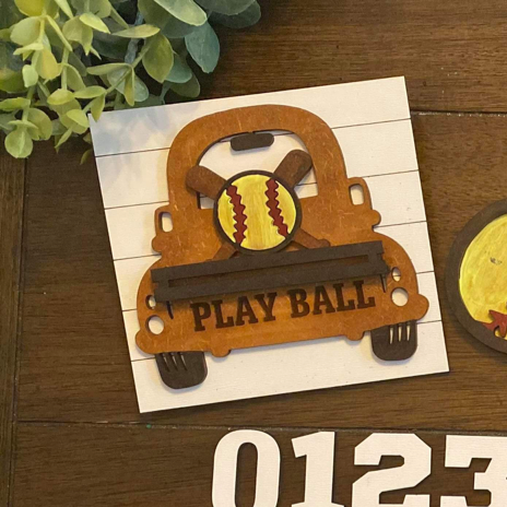 3D Tiered Tray Decor - Softball