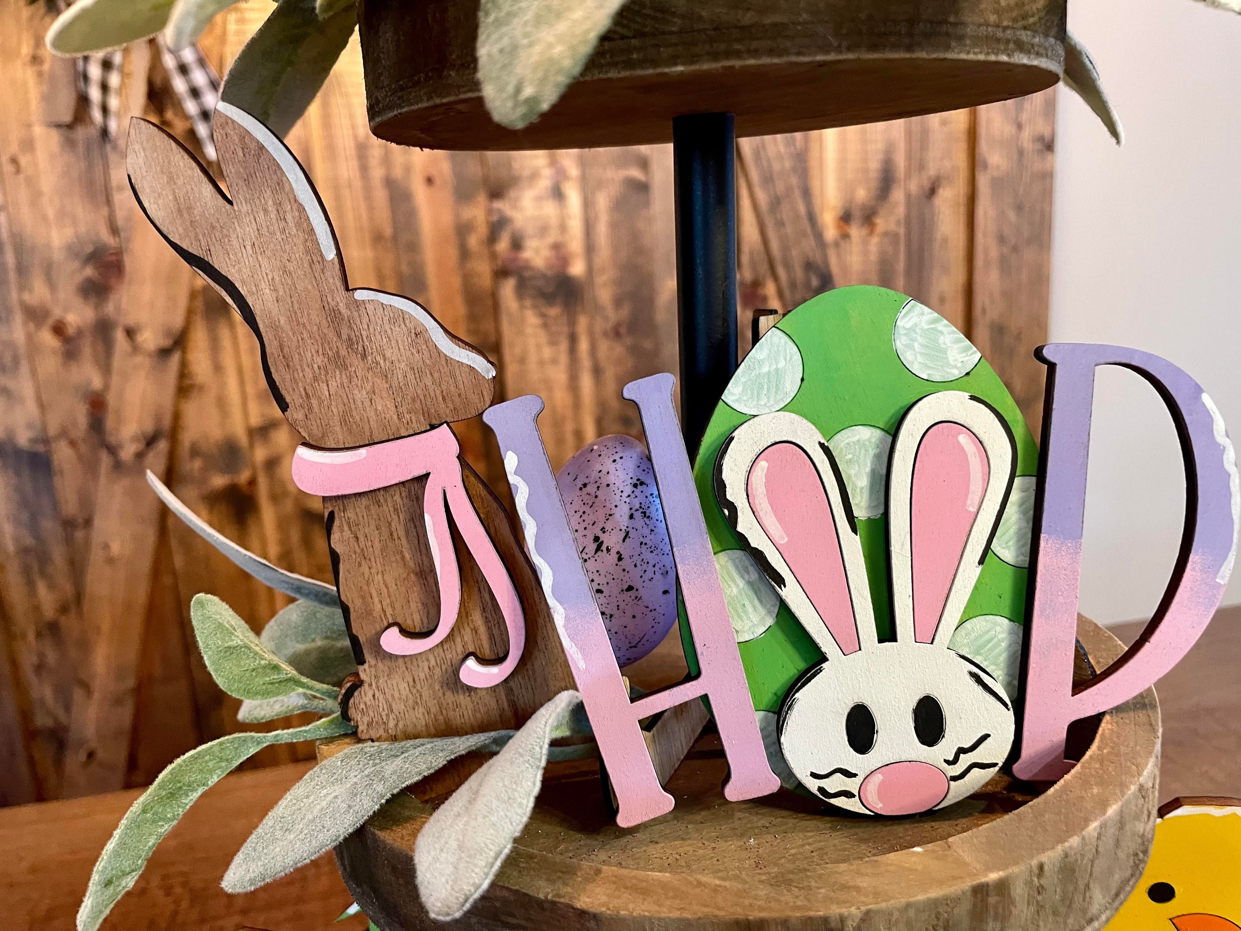 3D Tiered Tray Decor - Hop Easter