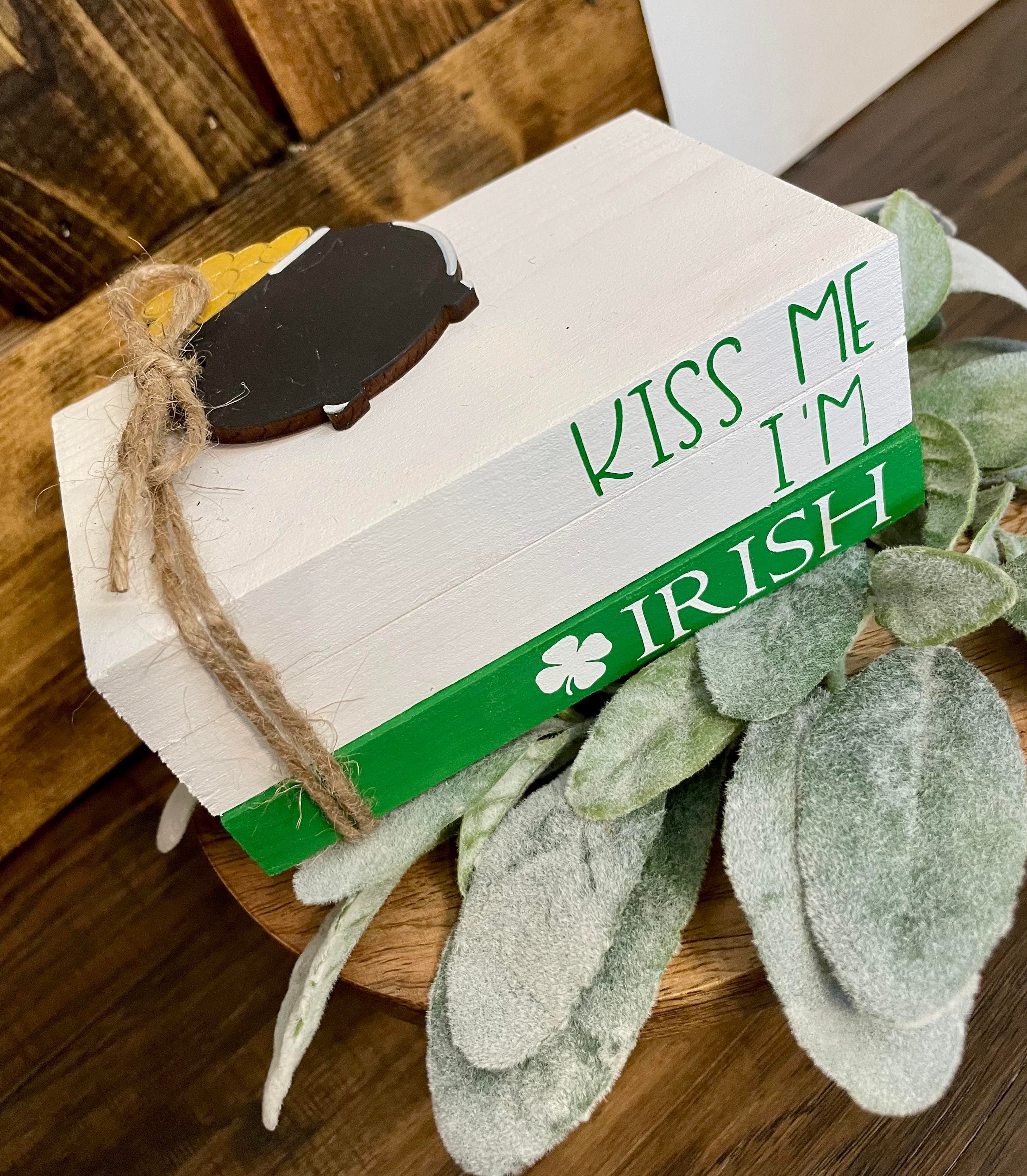 Tiered Tray Mini Book Stack - Kiss me I'm Irish