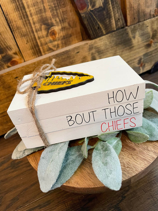 Tiered Tray Mini Book Stack - How about those Chiefs